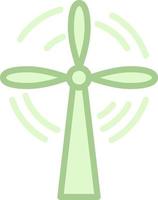 Green wind mill, illustration, vector on a white background.