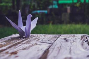 The origami bird is believed to be a sacred bird and a symbol of longevity, hope, good luck and peace photo