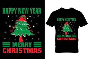 feliz año nuevo feliz navidad día diseño de camiseta vector