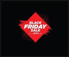 Black Friday sale banner. Black Friday Sale with discount 60 percent off. Commercial discount event banner. vector