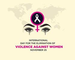 International Day for the Elimination of Violence Against Women concept. November 25. Template for background, banner, card, poster with text inscription. Vector Illustration.