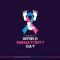 día mundial de la prematuridad. 17 de noviembre concepto de cinta de concientización sobre la prematuridad. plantilla para fondo, pancarta, tarjeta, póster. ilustración vectorial vector