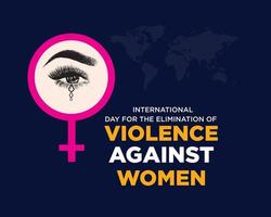 International Day for the Elimination of Violence Against Women concept. November 25. Template for background, banner, card, poster with text inscription. Vector Illustration.