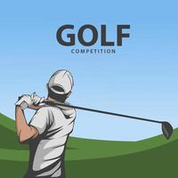 Vector illustration of golf player competition