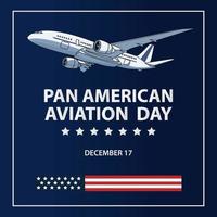 Pan American aviation day banner. Vector illustration