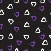 Pattern with Hand Drawn Irregular Triangles on a Black Background vector
