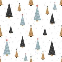 Christmas seamless pattern with spruce trees vector