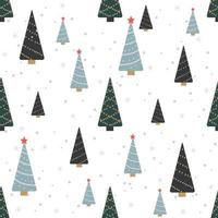 Christmas seamless pattern with spruce trees vector