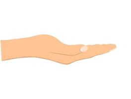 Facing up womans hand isolated on white background vector