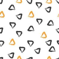 Pattern with Hand Drawn Irregular Triangles on a White Background vector