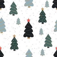 Christmas seamless pattern with spruce trees vector