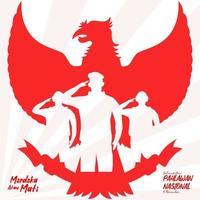 día de los veteranos de indonesia 10 de noviembre hari pahlawan vector