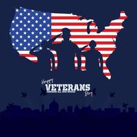 americano feliz día de los veteranos que todos los que sirvieron vector