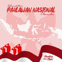 Indonesian Veterans Day 10 November Hari Pahlawan vector