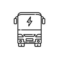 gráfico de vector de icono de línea de autobús eléctrico