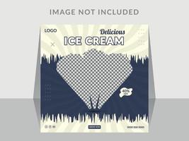 Ice Cream Social Media Poster design Template vector