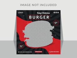 Burger Social Media Poster Design Template vector