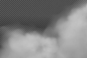 White vector cloudiness ,fog or smoke on dark checkered background.Cloudy sky or smog over the city.Vector illustration.