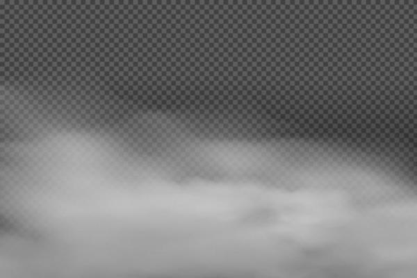 White vector cloudiness ,fog or smoke on dark checkered background.Cloudy sky or smog over the city.Vector illustration.