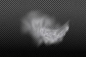 anillos de humo. nubosidad vectorial blanca, niebla o humo sobre fondo oscuro a cuadros. cielo nublado o smog sobre la ciudad. ilustración vectorial. vector