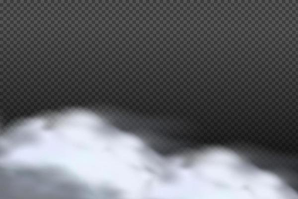 Smoke rings.White vector cloudiness ,fog or smoke on dark checkered background.Cloudy sky or smog over the city.Vector illustration.