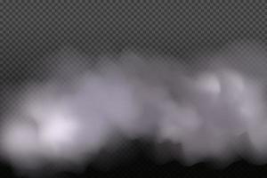 anillos de humo. nubosidad vectorial blanca, niebla o humo sobre fondo oscuro a cuadros. cielo nublado o smog sobre la ciudad. ilustración vectorial. vector