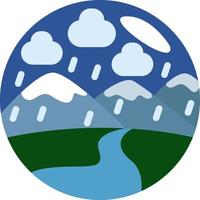 Rain in the mountains, illustration, vector on a white background.