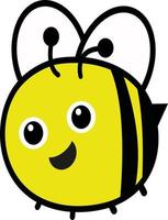 abeja alegre, ilustración, vector sobre fondo blanco.