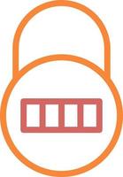 Round lock with numbers, illustration, vector on a white background.