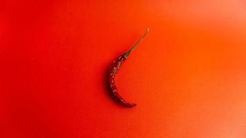 Close up of red dried chili on red backround photo