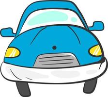 Blue car, illustration, vector on white background