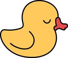 Yellow duck toy, illustration, on a white background. vector