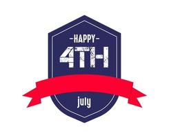 usa flag in shield, 4th of July Independence Day background. vector