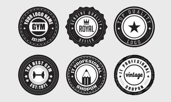 Vintage Retro Label Badge, Circle Logo Emblem Design Template Element vector