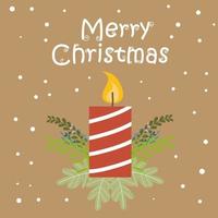 Merry christmas and new year card with cute characters on brown background vector