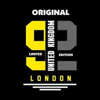 Ilustración de vector de impresión de camiseta de diseño de tipografía de Londres