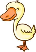 Goose with big head, illustration, vector on white background