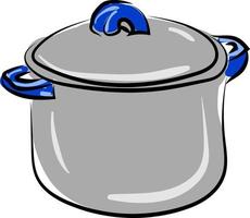 Soup pot, illustration, vector on white background.