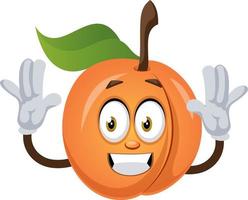 Happy apricot, illustration, vector on white background.