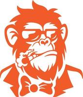 monkey smoking vector illustration