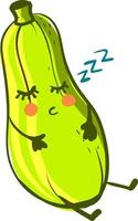 Sleeping zucchini, illustration, vector on white background.