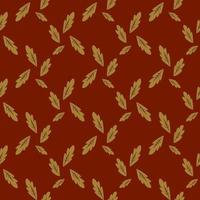 Fall leaves , seamless pattern on a dark red background. vector