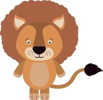 Small lion, illustration, vector on white background.