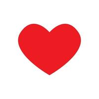 Red heart icon in flat style for web design and apps. Vector illustration isolated on white background