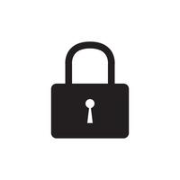 Security lock flat icon for apps. Vector illustration isolated on white background