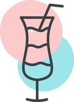 Girly coctail, illustration, vector, on a white background. vector