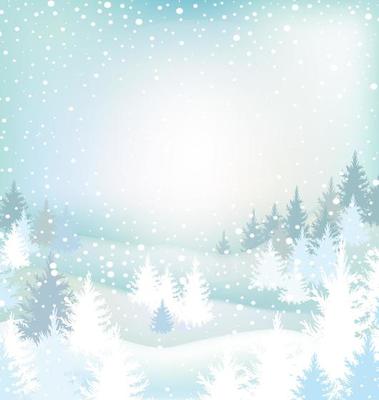 Winter landscape with winter trees