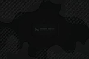 Abstract black design of fluid texture element overlap background. illustration vector eps10