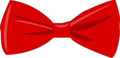 Red bow, illustration, vector on white background.