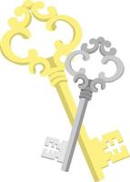 Two keys, illustration, vector on white background